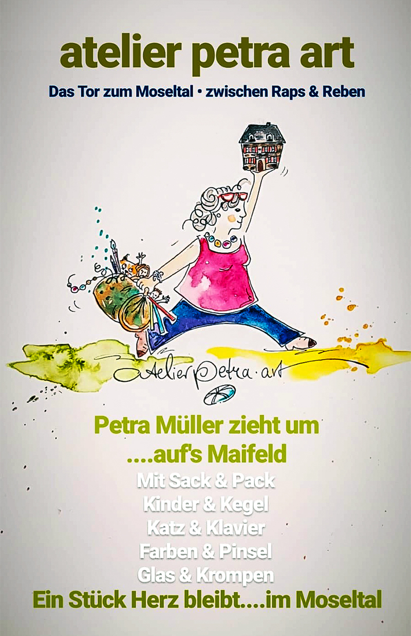 Neue Adresse – petra art – Oberdorfstraße 28 – 56295 Lonnig